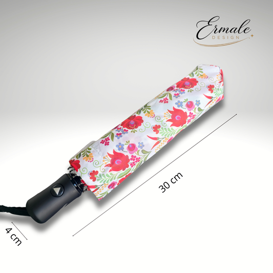 Eleganter Taschenschirm mit traditioneller ungarischer Stickerei - Zarte Ranke