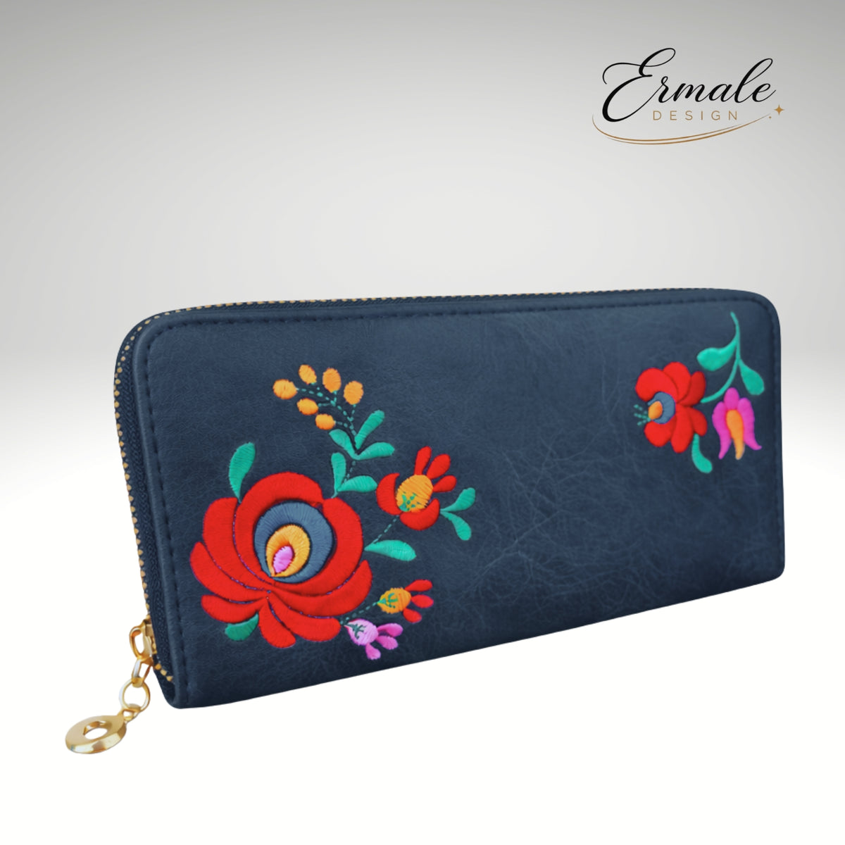 Geldbörse blau blumen